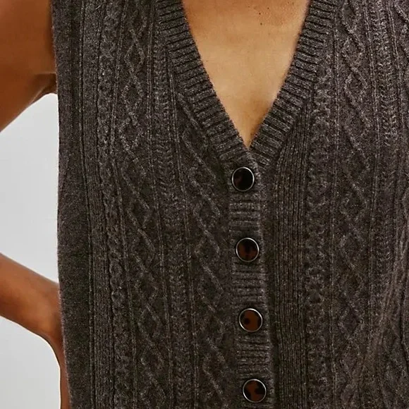 Free People Beatrice Cable Net Cashmere Sweater - Picture 7 of 7